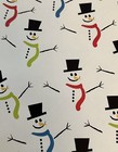 Vintage Christmas Boy Girl Holiday Gift Wrapping Wrap Paper Seasonal Snowman