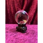 Vintage Curiosities - Crystal Ball With Carved Wood Dragon Head Stand - Medium