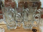 Vintage - Set Of 5  -libbey Clear Glass Beer   Root Beer Steins Mugs - Heavy