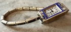 Vintage Elgin Art Deco Diamond  Sapphire  Enamel   White Gold-filled Wristwatch