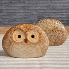 Vintage Handmade Brown Ceramic Owl Figurine Lucky Talisman Usa Bird Souvenir 4  