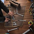 Kaaltisy Canvas Wrench Roll  16oz Waxed Canvas Tool Roll  grey   Tool Storage