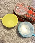 Vintage Gothamware Mini Picnic Set 2 Cups  Spoons   Storage Cup Inserts