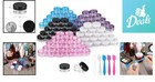 100-piece Travel-friendly 3g Cosmetic Sample Jars With Colorful Lids   Spatulas