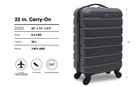 Wrangler 22  Hardside Spinner Carry-on Luggage  Charcoal 22-inch  