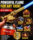 Portable Butane Gas Torch Burner Bbq Welding Flame Gun Camping Cooking Tool Gold