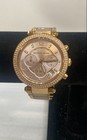 Michael Kors Mk-5896 Parker Women s Chronograph Gold Tone Crystal Watch 39mm