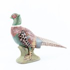 Hand Painted Pheasant Grouse Bird Figurine 15in Vintage Decorative Signed