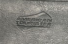 American Tourister Leather Zip 3 Ring Binder Portfolio Notebook Notepad Black