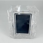 Mikasa Frosted Glass Floral Picture Frame Lily Embossed Clear Tabletop Decor 5x7
