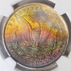 1885-o Ngc Ms63 Cac Morgan   Nice Colorful Toned Rainbow  video 