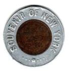 1928 Souvenir Of New York - Encased Lucky Wheat Penny - Token