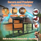 Wooden Chicken Coop Hen House Poultry Hutch Pet Cage W  Nesting Box Backyard
