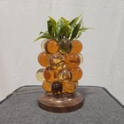 Working  Vintage Lucite Amber   Gold Bubble Pineapple Table Lamp Grape Cluster 