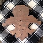 Antique Brown Wood Pediment Salvaged Decorative Architectural Piece