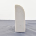 Marble Half Arch Bookend -  Heavy White Polished Natural Stone Marble Decor