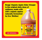Bragg Organic Apple Cider Vinegar With The Mother  Raw And Unfiltered  128 Fl Oz
