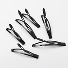 24 Pcs Black Snap Hair Clips - Metal No-slip Barrettes For Thick And Thin Fin   