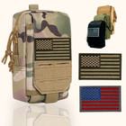 Tactical Molle Pouch Utility Edc Molle Waist Bag Belt Phone Pouch Us Flag Patch