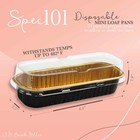 Spec101 Mini Loaf Pans With Lids And Spoons - Black 50pk Aluminum Baking Pans