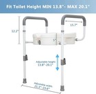 Wehwupe Raised Toilet Seat With Handles 300lb Adjustable Padded Arms New