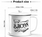 1 3l Bacon Grease Saver Container With Fine Mesh Strainerstainless Steel Oil Ke