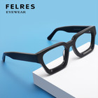 Men Women Square Anti Blue Light Reading Glasses Clear Lens Thick Frame Glasses