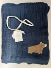 Pottery Barn Kids Bear Patchwork Cable Heirloom Baby Blanket  archer  Navy Blue