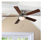 Hampton Bay Hugger 52 In  Led Indoor Brushed Nickel Ceiling Fan With Light Kit