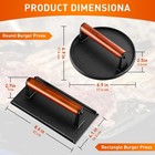 Heavy-duty Cast Iron Burger Press Kit 7 08  Round   8 3 x4 3 rectangle Smash Pre