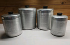 Vintage Canister Set Of 4 Spun Aluminum Retro 1950   s-1960   s Mid Century Modern