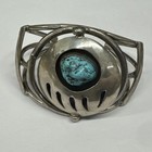 Navajo Old Pawn Sterling Silver Turquoise Coral Reversible Cuff Bracelet  56 7g 