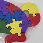 Dog Wooden Building Blocks Puzzle Montessori Alphabet Numbers Learning Toy Nwt