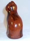  1988 Scarce Manganese Glazed Redware Cat Still Penny Bank By Lester Breininger