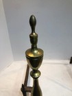 Vintage Brass And Cast Iron Andirons 19 25  High Fireplace