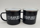 2 Black Rifle Coffee Co Camp Mugs 3 5in Black Metal Speckled Enamel Lodge New