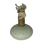 Vtg Art Glass Perfume Bottle Bullicante Resin Flower Filagree Cap Unmarked As Is