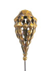 Antique Hatpin Large Openwork Brass Bulb