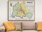 1963 Map Of Berlin Germany     Divided City  Checkpoints   Political Borders Print