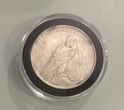 Hobo Peace Dollar Hand Carved Skull 1924 Silver