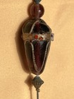 Antique Elegant Large Hatpin Glass   Jeweled-very Fine Construction