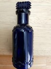 Vintage Cobalt Blue 4 5  Poison Lattice quilted Glass Bottle W glass Stopper