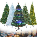 Christmas Tree With Lights fiber Optic Pre Lit snow Flocked Artificial 4 5 6 7ft