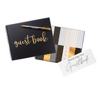 Graduation Black Guest Book Hardcover Spiral Polaroid Wedding Party- Blank Pages