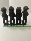 Vintage 3 75    African Hand-carved 4 Wise Old Ebony Wood Wise Monkeys Monkeys Set