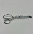Vintage 9    Chrome Plated Large Pinking Shears Made In Italy Sewing Scissors