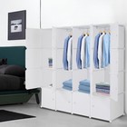 Portable Wardrobe Closet Cube Storage Armoire Plastic Dresser 4 Tiers 16 Cubes