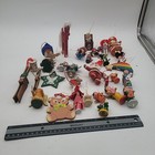 Vtg Lot 30 Painted Wooden Christmas Ornaments  