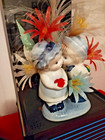 Vintage Fiber Optic Couple flowers Lamp  Rare 