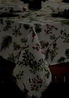 Liberty Branches Green Red Flower Christmas Holiday Fabric Tablecloth 52x52